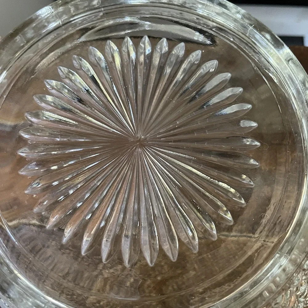 Clear Glass Fruit Bowl Retro Dish 8